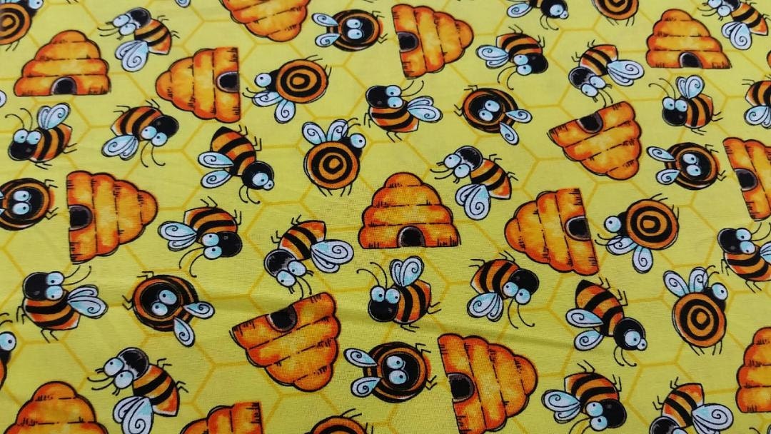 Bumble Bee Print Fabric By The Yard