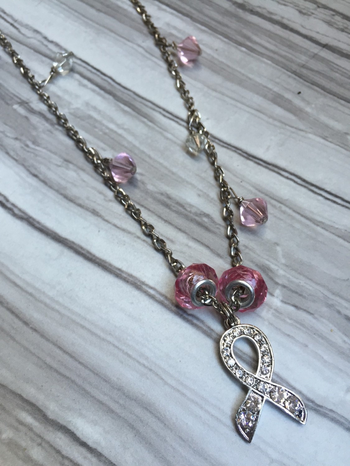 Pink Ribbon Necklace