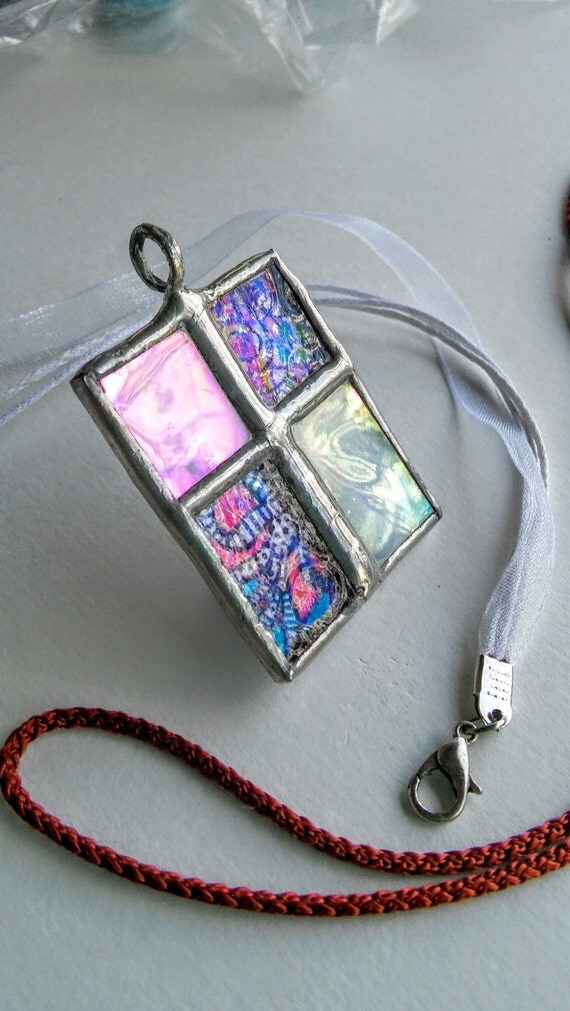 Stained glass pendant by Jenmallorygallery on Etsy
