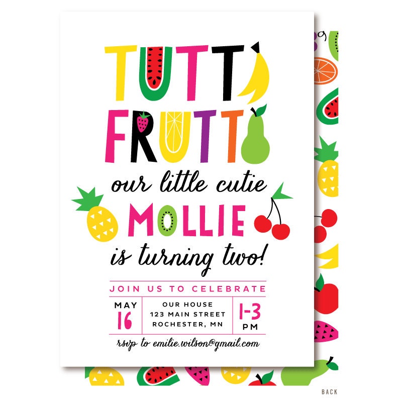 Tutti Frutti Party Invitations 2