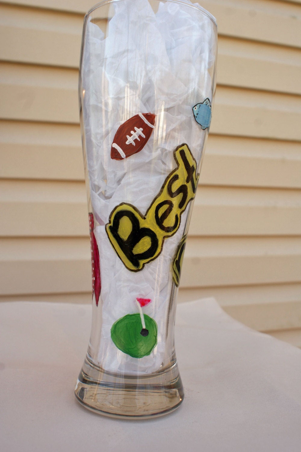 Hand Painted Beer Glass Beer Glass Set Party by MyCreativeTable