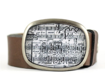 Sheet Music Belt Buckle, Music Belt Buckle