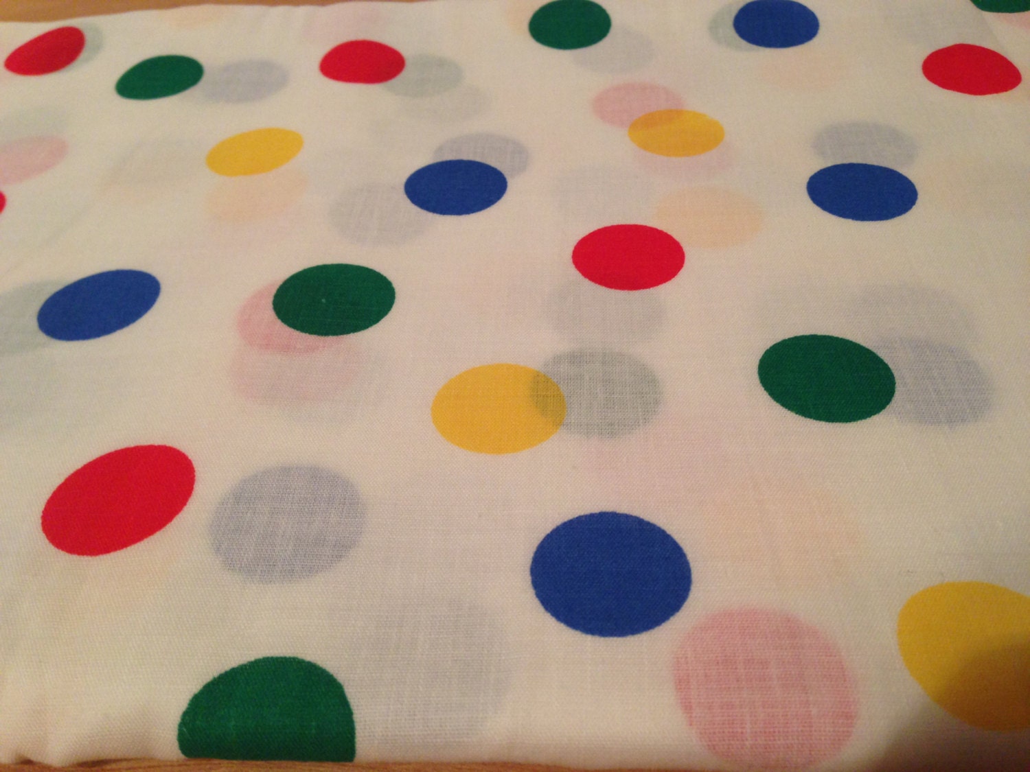 White Polka Dot Cotton Linen Fabric F31