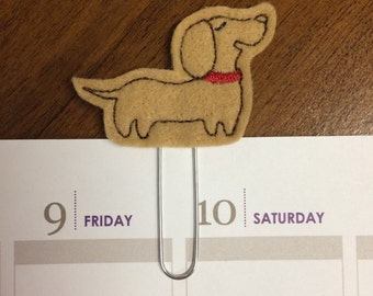 Dachshund/ Wiener Dog Planner Clip, Planner Paperclip, Pet Planner Bookmark, Wiener Dog Gift, Dachshund Gift - Red