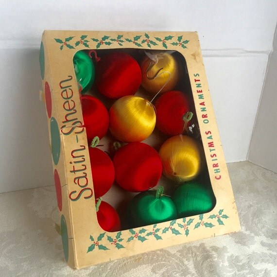 Vintage Satin Christmas Ornaments 