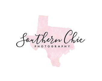 Premade Photography Logo and Watermark, USA states shape Logo, Texas shape, Southern, Calligraphy Logo 300