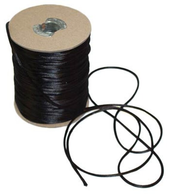 Black Satin Cord 2mm 144 yards