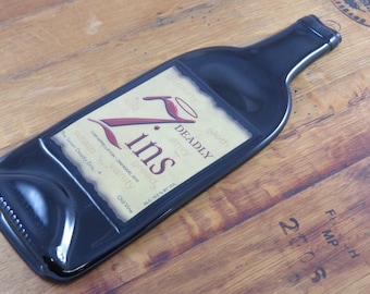 Slumped Wine Bottle Cheese Tray - 7 Deadly Zins