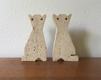 marbled cat bookends