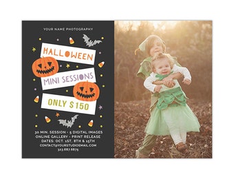 Halloween Mini Session Template, Fall Photography Marketing Board, Mini Session Pricing Advertisement Template, Photoshop Templates - AD227