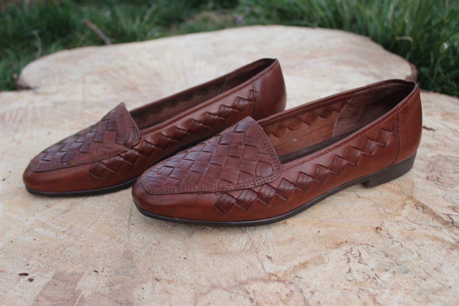 Brazilian Brown Woven Leather Loafers