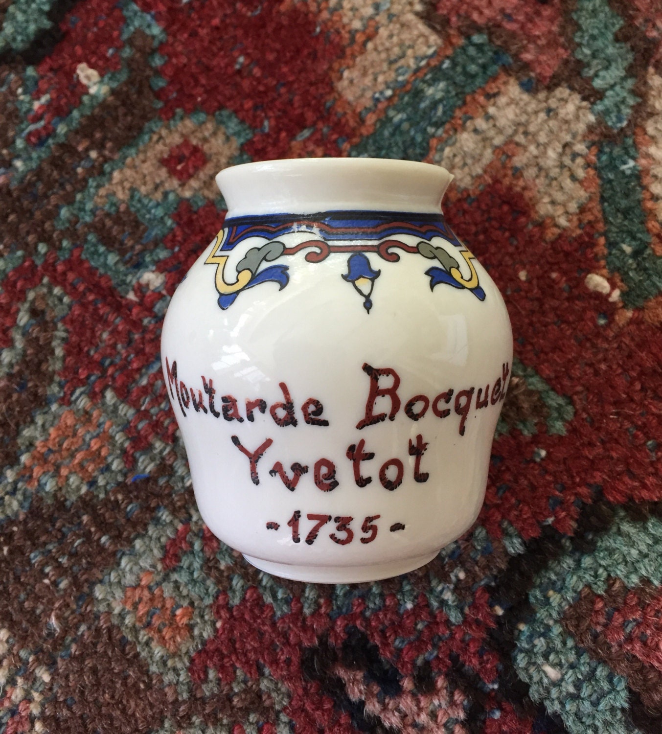 Vintage French Mustard Jar Vintage Moutarde Bocquet Yvetot