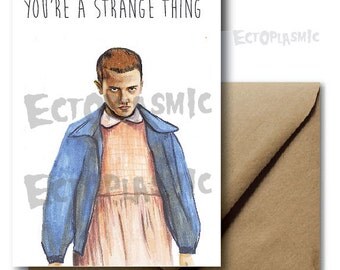 Stranger Things Greeting Card Eleven Hand Made Hand Drawn Dungeons and Dragons