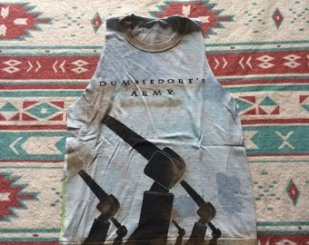 Custom Distressed Harry Potter Dumbledore's Army LEGO Cut Off Shirt