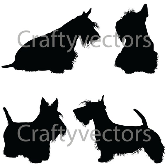 Scottish Terrier Dog SVG Silhouettes