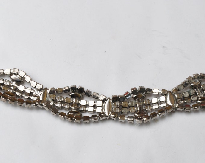 Rhinestone Bracelet - Bling glitz hollywood glamour - Clear Rhinestone