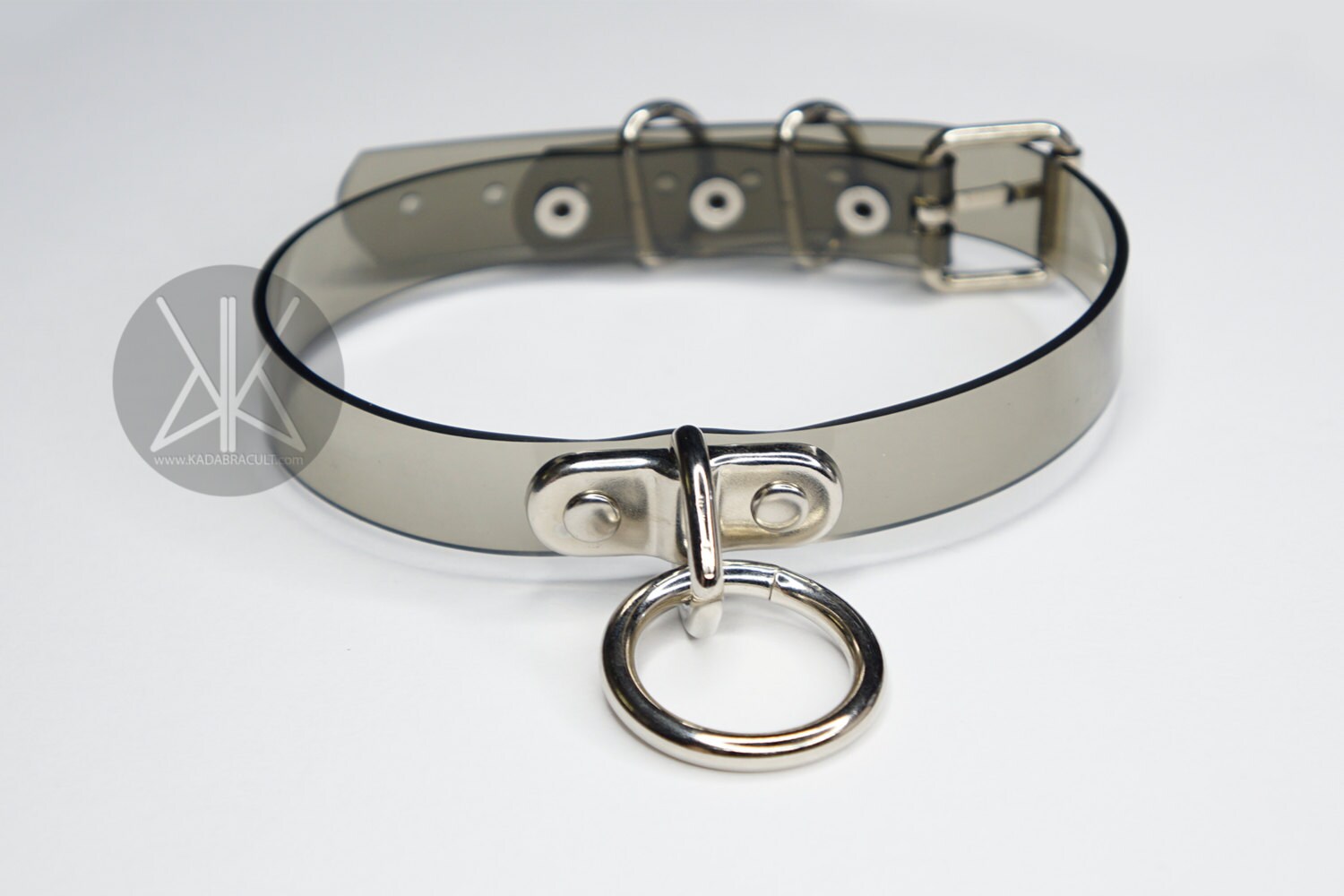 CLEAR Hanging O Ring Choker Transparent Vinyl Choker Collar