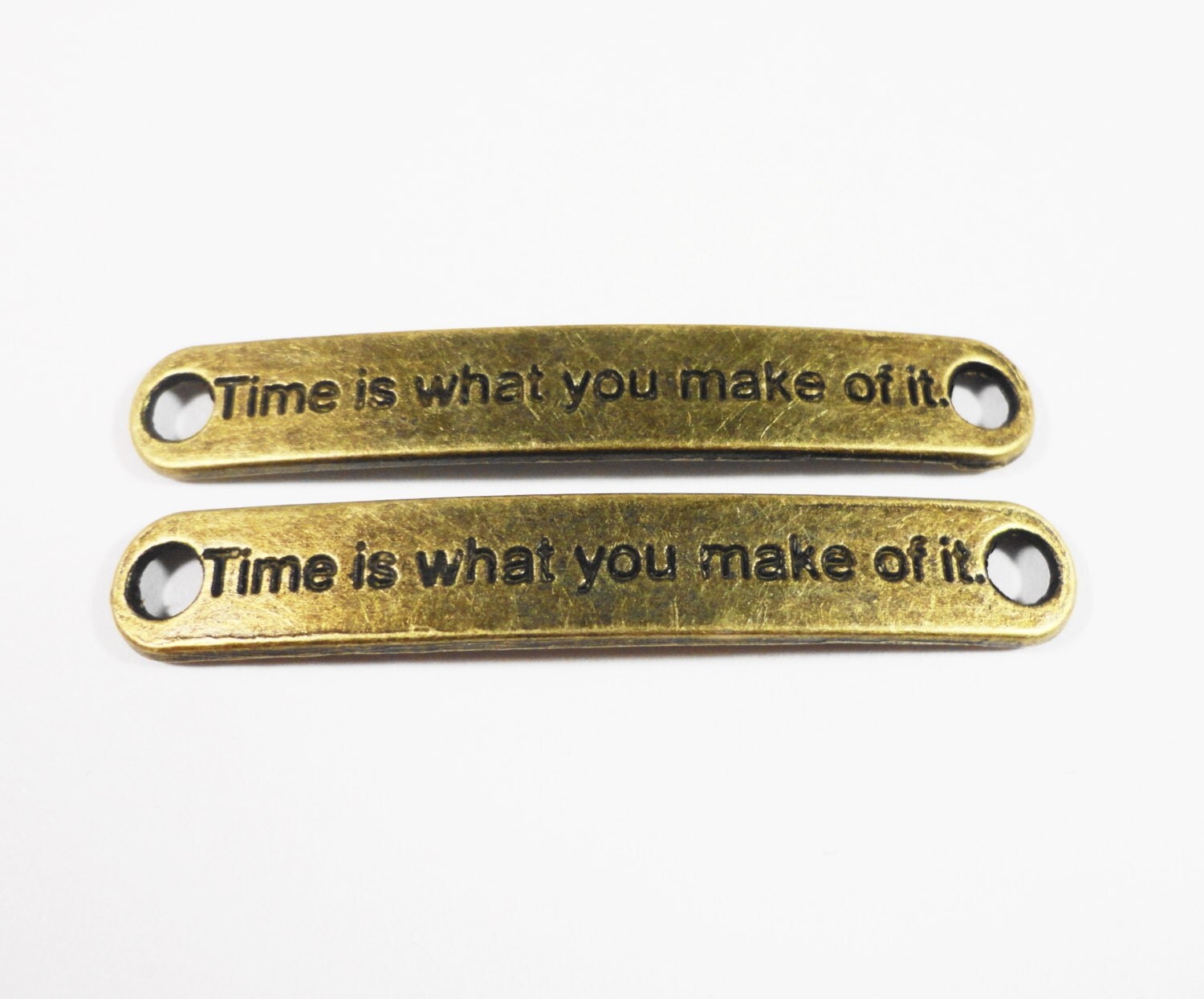 Curved Bracelet Connectors 43x6mm Antique Brass Metal Bronze