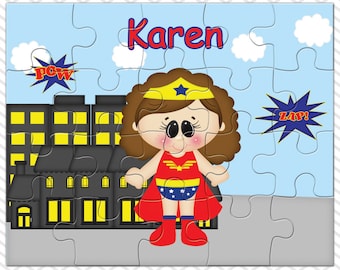 Wonder Women Personalized Puzzle, Personalized Wonder Women Puzzle, Personalized Kids Puzzle