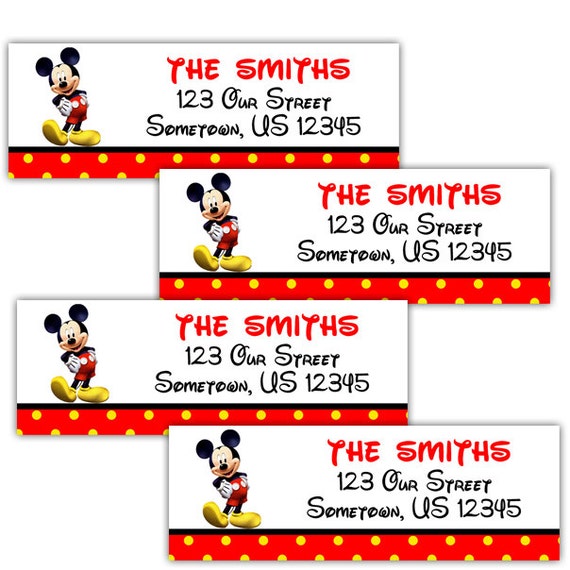 Mickey Mouse Personalized Address labels Stickers