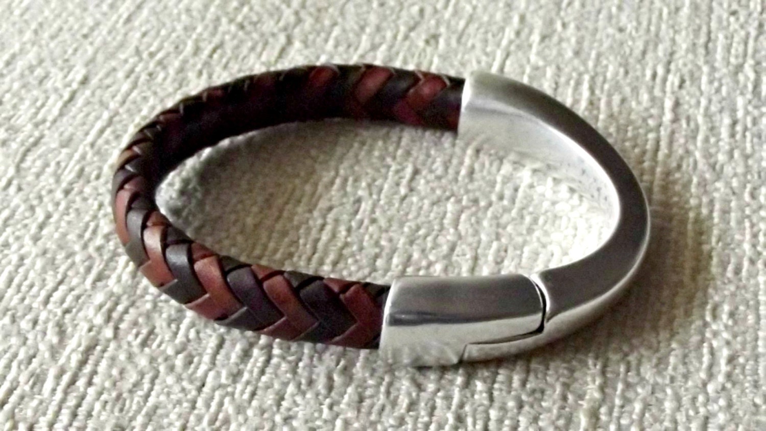 Half cuff bracelet husband gift leather bracelet bracelet