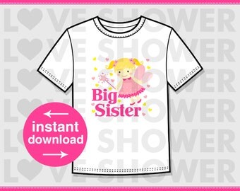 Big sister iron on | Etsy