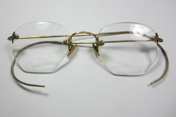 Antique Wire Rimmed Gold Filled Eyeglasses