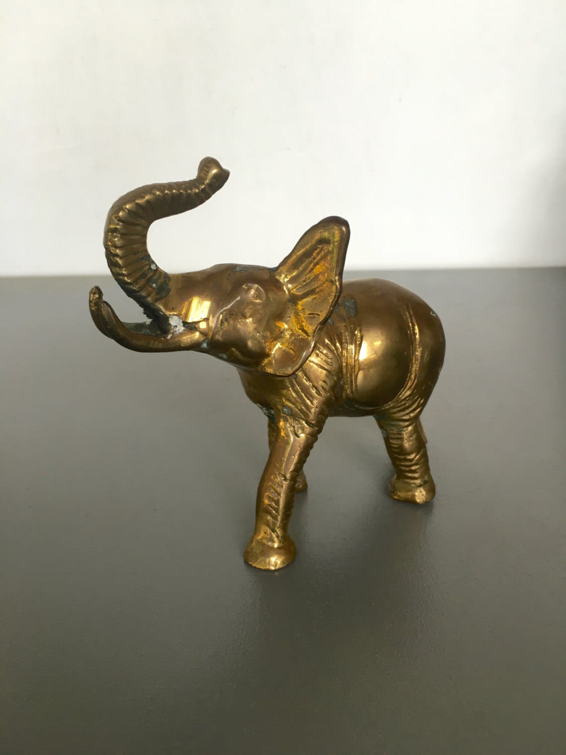 vintage brass elephant figurine