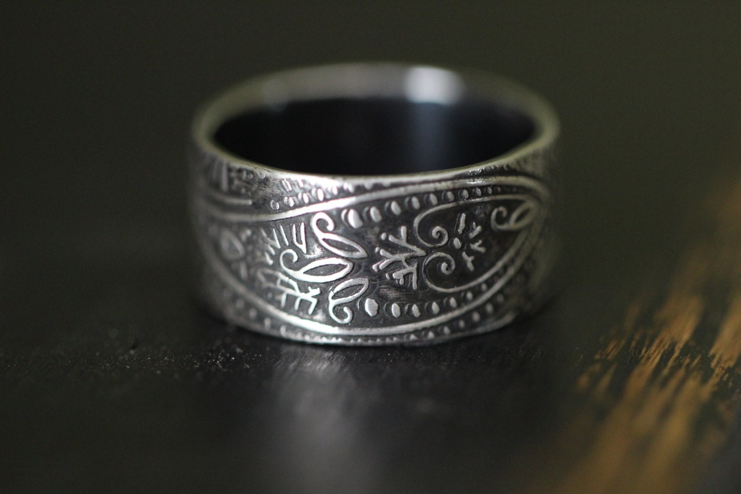 PAISLEY No. 1: Paisley Ring Wedding Band Sterling Silver