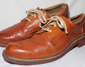Men's Brown Leather Oxford Shoes Made in Romania Size 12