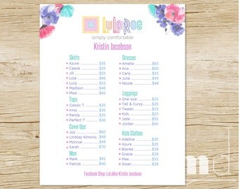 Gutsy image inside lularoe price list printable Gorgeous image within lularoe price list printable