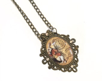 SALE Alice in Wonderland White Rabbit Necklace