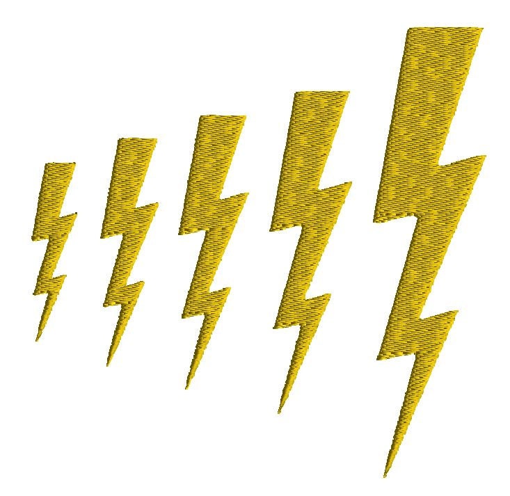 Lightning Bolt Embroidery Design Machine Embroidery Filled 4750