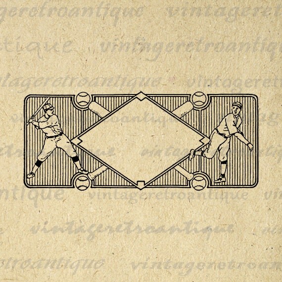 Vintage Baseball Diamond Printable Digital by VintageRetroAntique