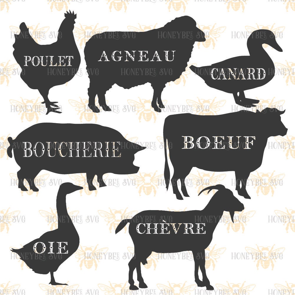 Download French Farm Animal Silhouette Bundle Svg Farm svg by ...