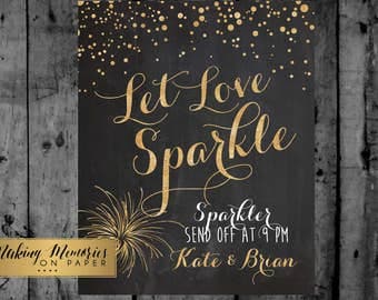 Glitter Wedding sparkler send off sign, printable chalkboard, wedding sign, wedding decor print art DIY, wedding decoration