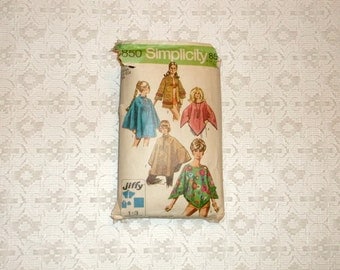 Vintage 70's Poncho Cape Towel Jacket Pattern szM