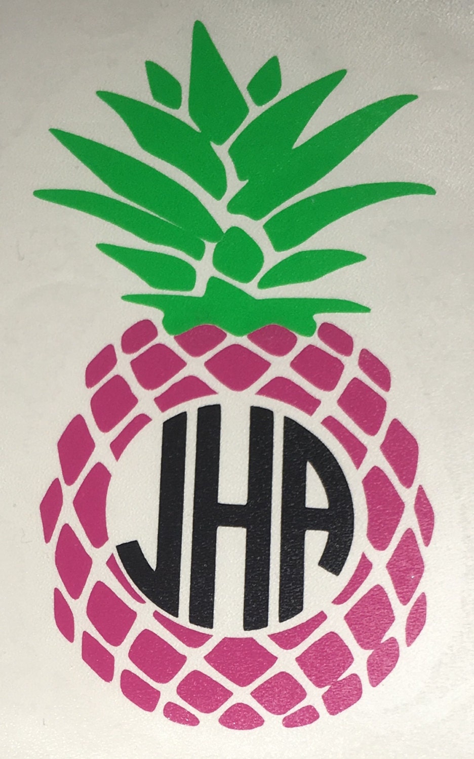 Pineapple with Monogram DECAL for Yeti Tumbler Cups Ice