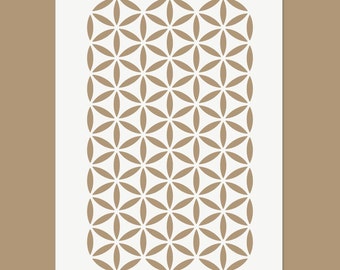The Flower of Life Continuous Pattern - Sacred Geometry Stencil