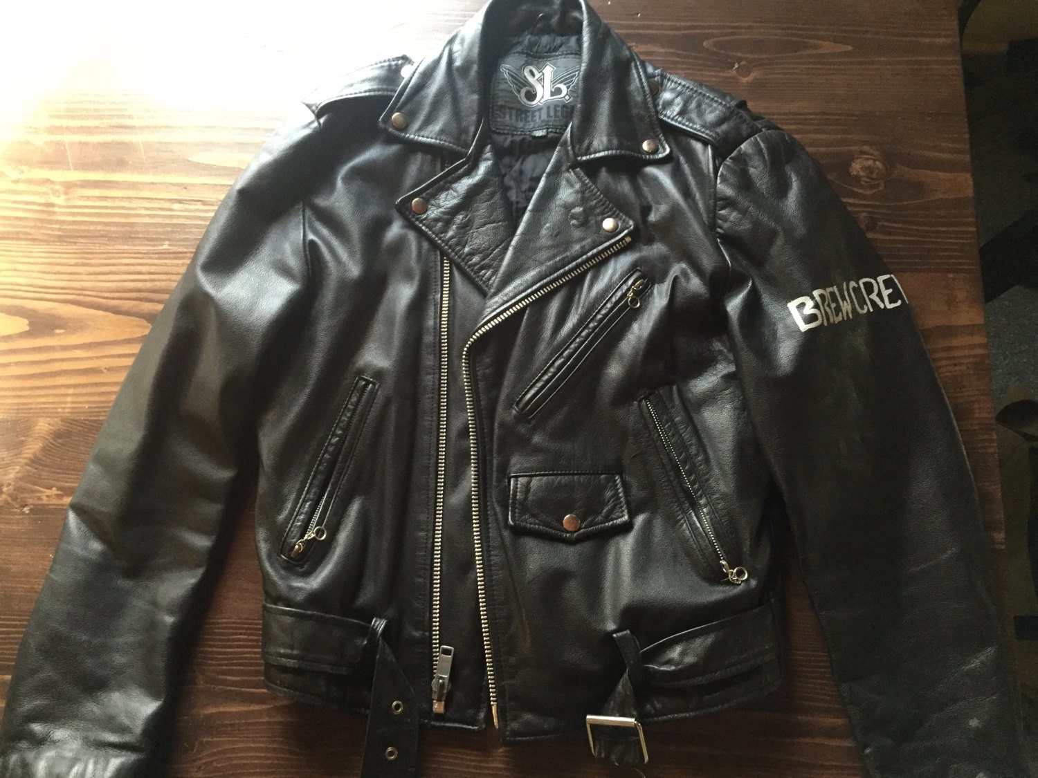 Punk Leather Jacket Punk Rock Horror Painted Leather Jacket