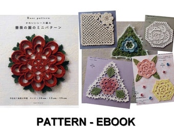 PDF crochet pattern, Japanese eBook, Rose Doilies pattern, No.014