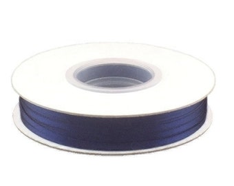 1/8 Inch Double Faced Satin Ribbon - Navy Blue - 100 Yard Spool