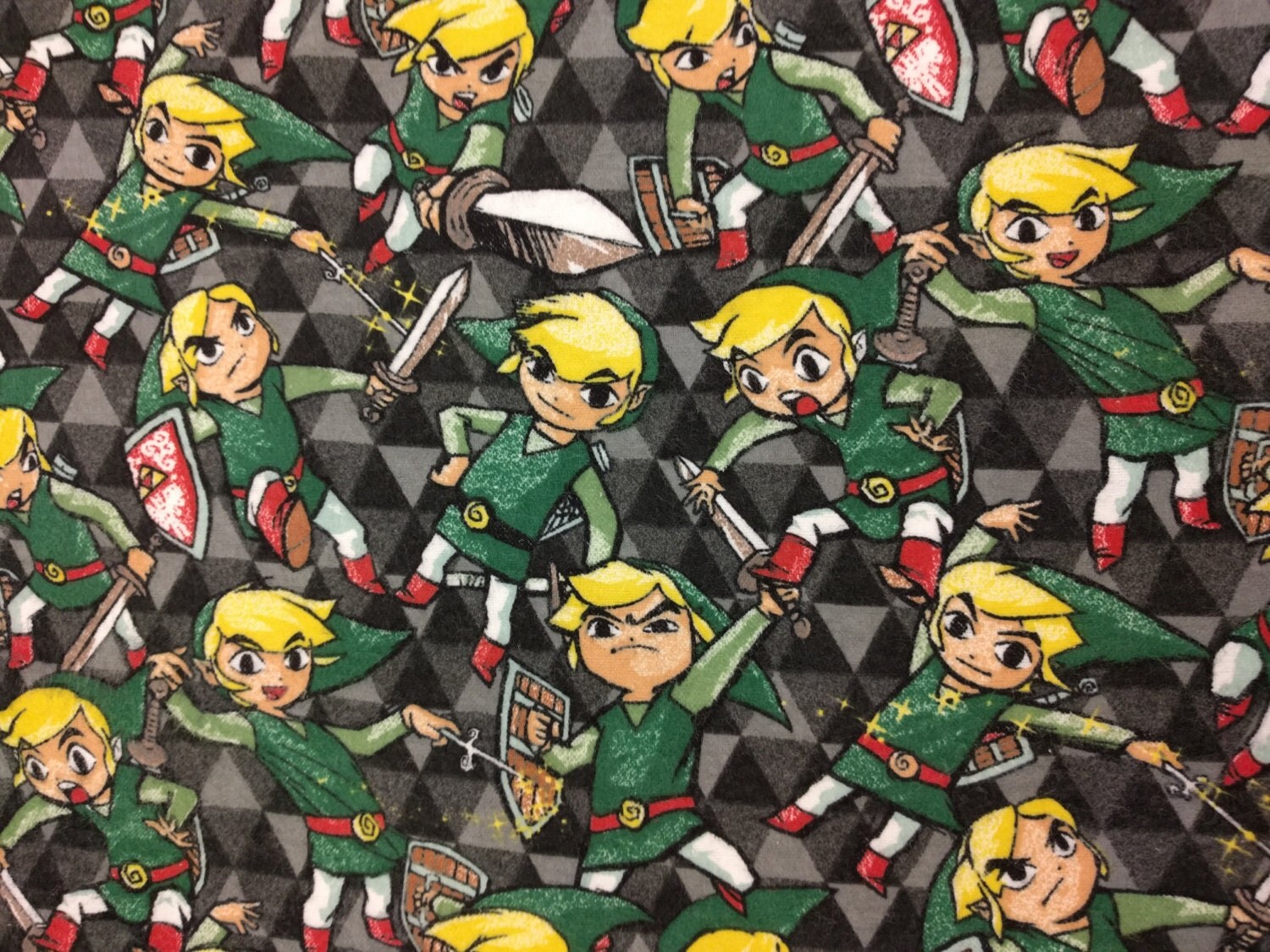 Video game legend of Zelda Chibi Link- Fat Quarter Fabric Flannel Print ...