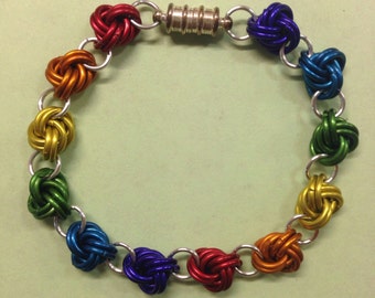 LGBT pride rainbow chainmaille bracelet