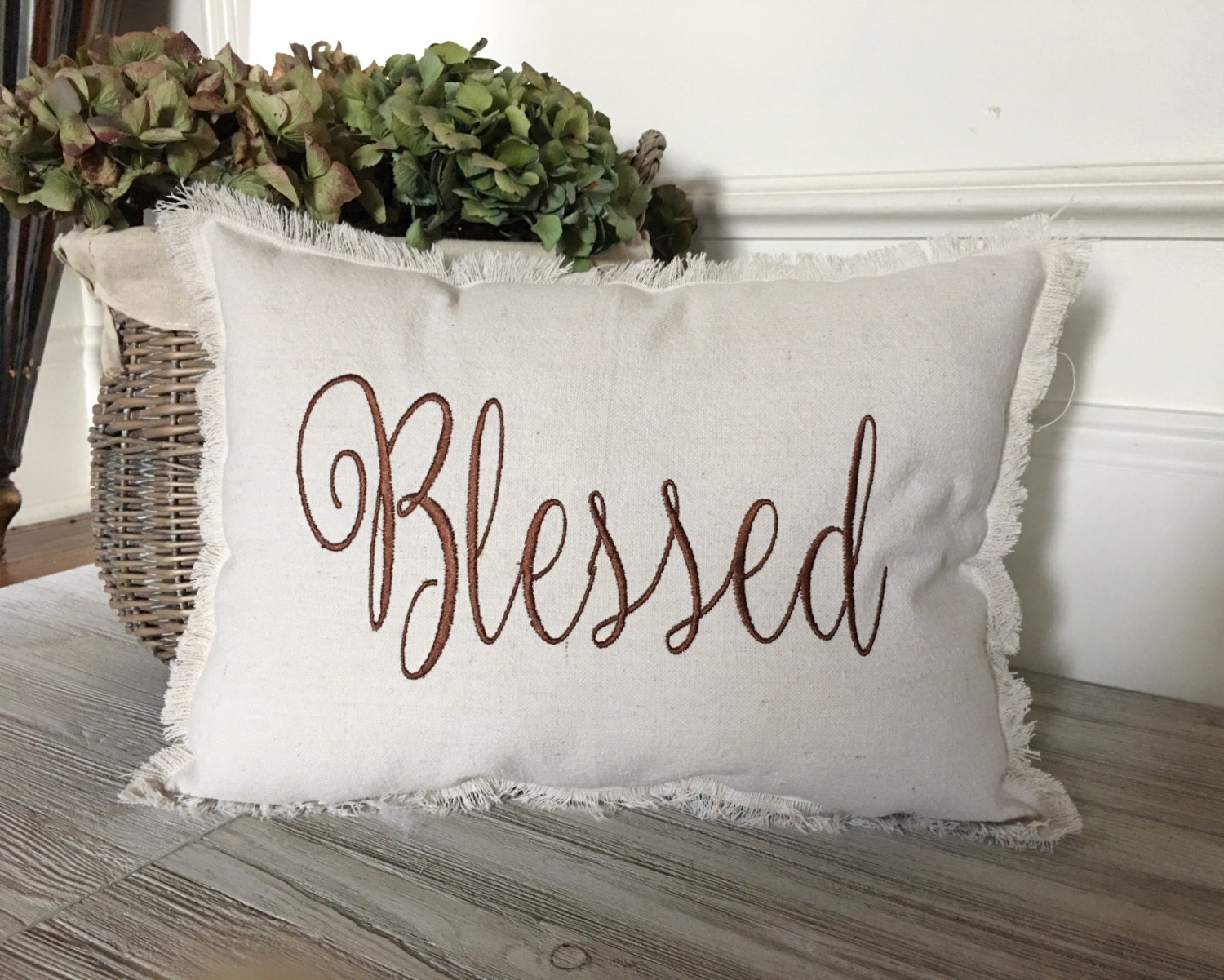 BLESSED Pillow Farmhouse Pillow Rustic Pillow Decorative