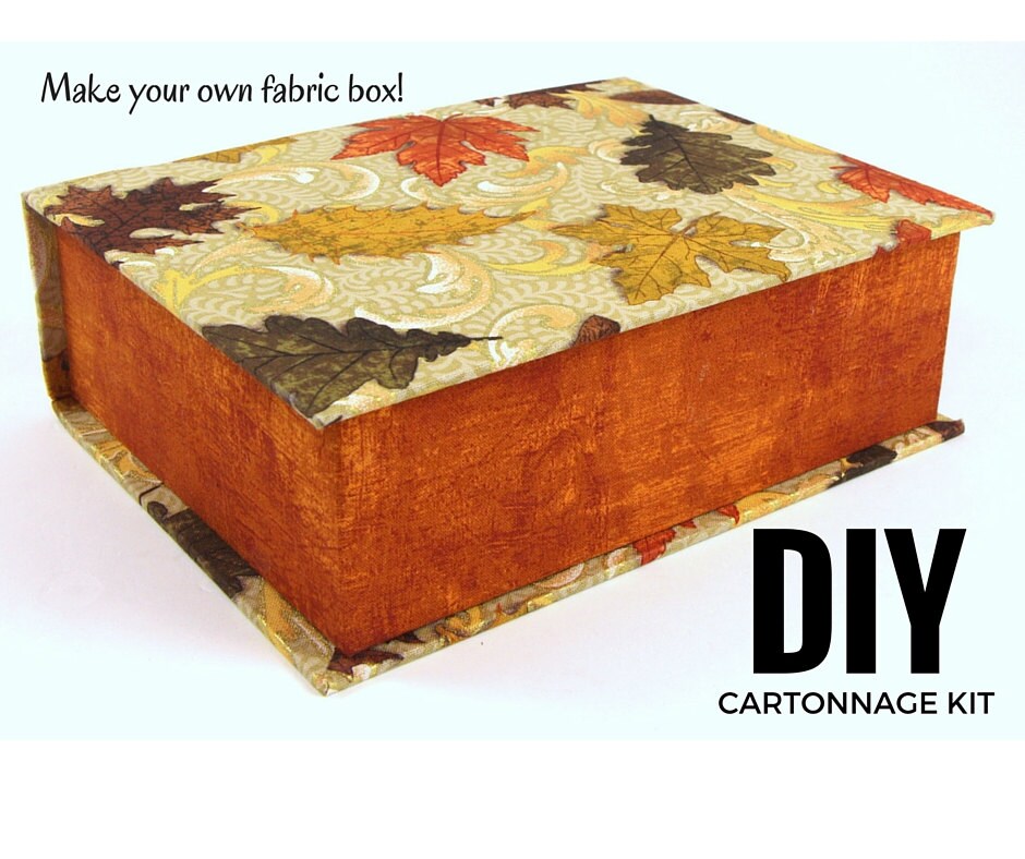 Fabric box DIY kit fabric covered box kit cartonnage kit
