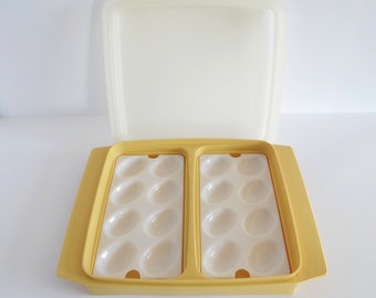 Tupperware Deviled Egg Tray Harvest Gold USA