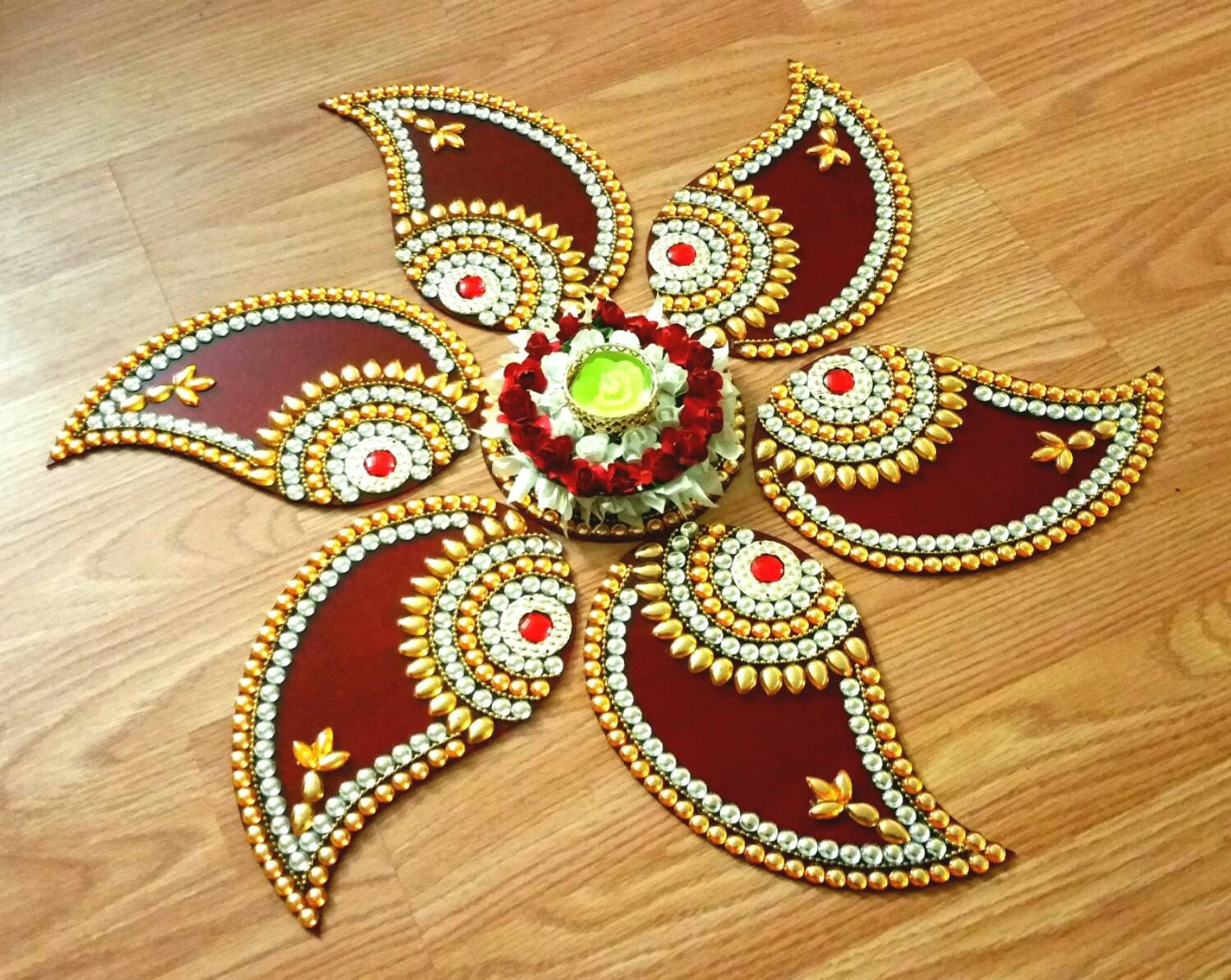 Rangoli Kundan Rangoli Diwali decorations by JustForElegance