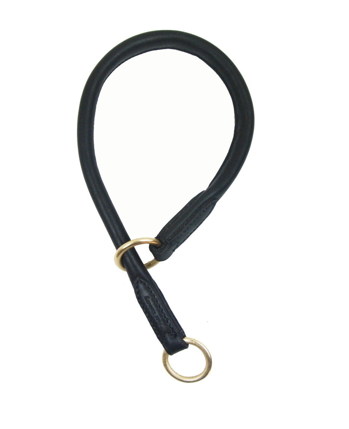 Handmade rolled Soft European leather Slip dog collar with