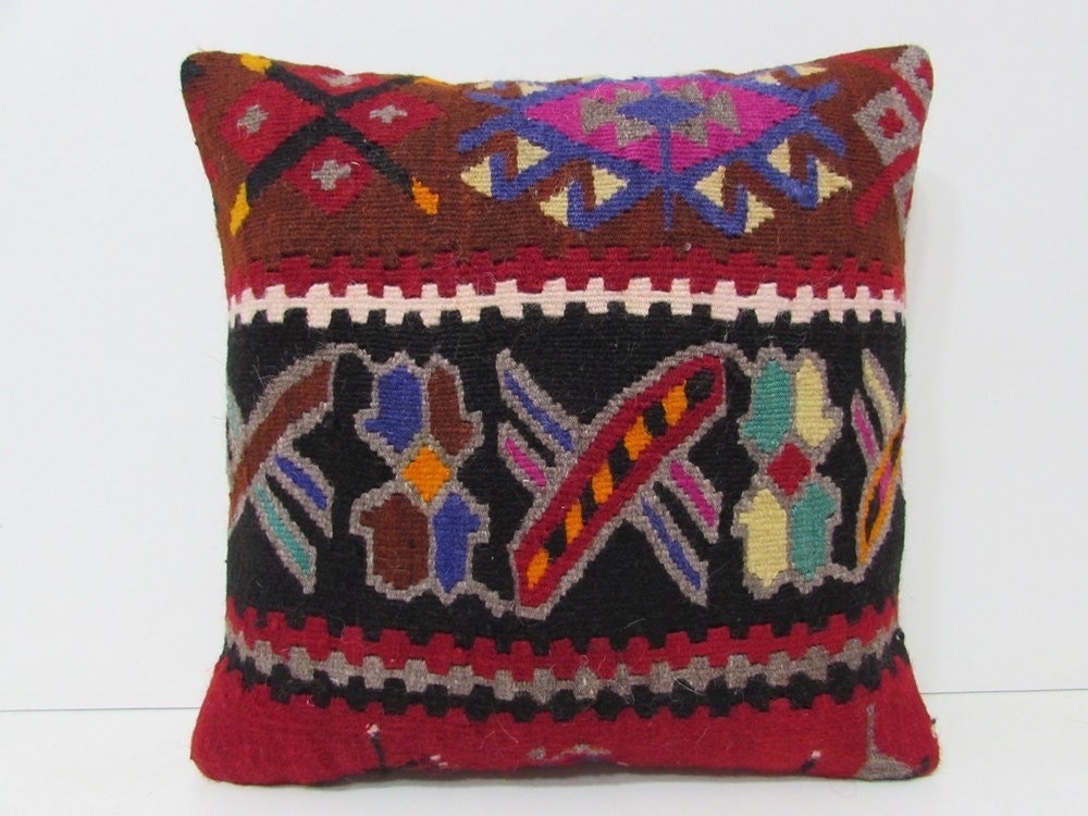 kilim pillow 18x18 throw pillow kilim by DECOLICKILIMPILLOWS